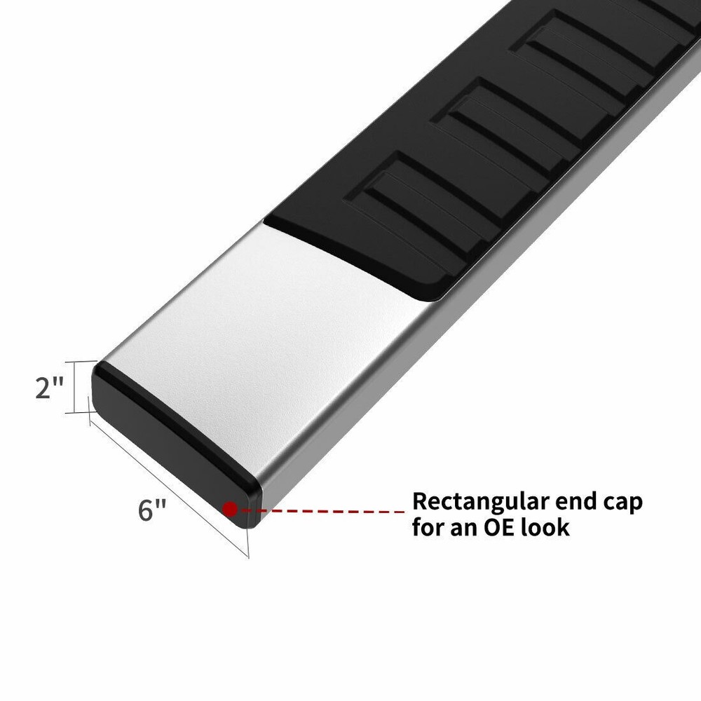 Running Boards for 2019-2026 Ram 1500 Crew Cab 6" Rectangular ABS Side Step Bars