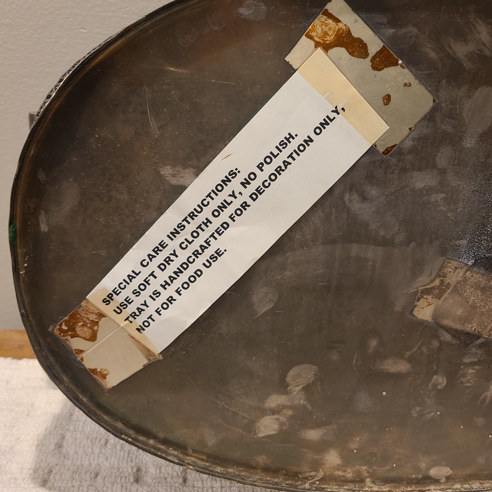 Castilian Imports Vintage Solid Brass Decorated Table Tray 27"X 16” X 6” Heavy