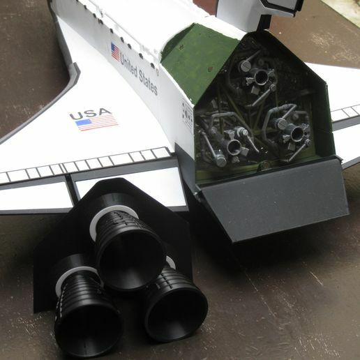 3d printed SPACE SHUTTLE STS31 HUBBLE DISCOVERY 1:48