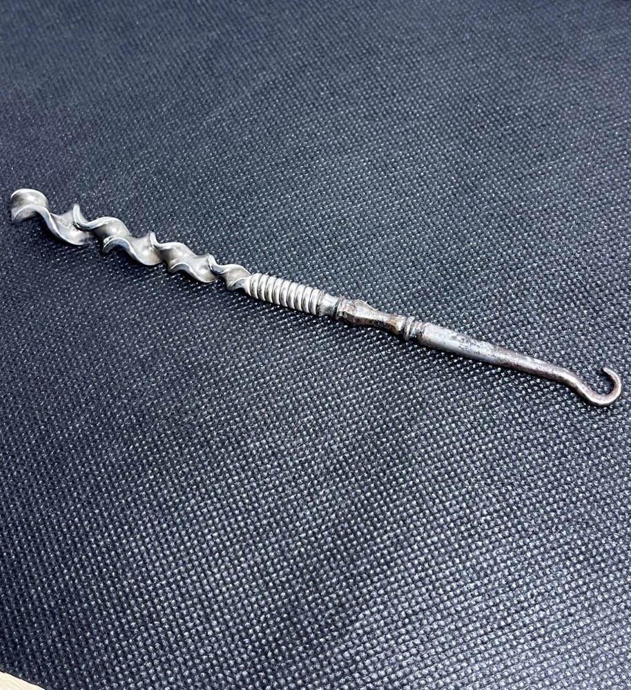 Antique Whiting Sterling Silver Buttonhook Twist Handle Victorian Dressing Tool