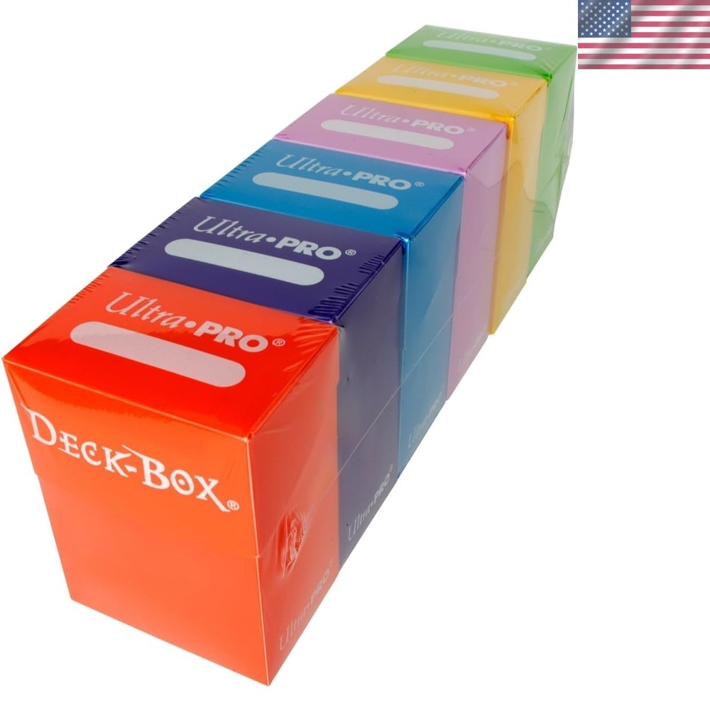 6 Stackable Trading Card Deck Boxes, 80-Card Capacity Each