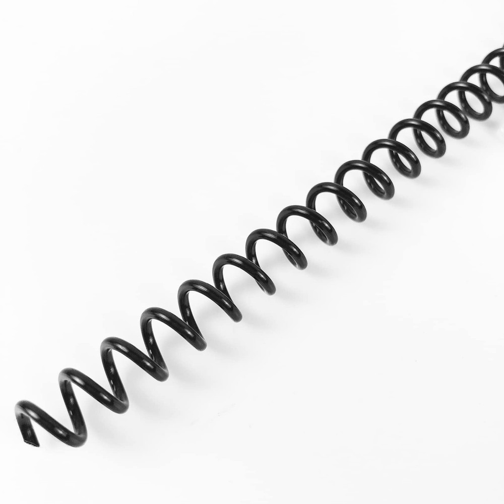 100 Pack Plastic Spiral Binding Coils 6mm (1/4") 30 Sheet Capacity Black 48 Loop