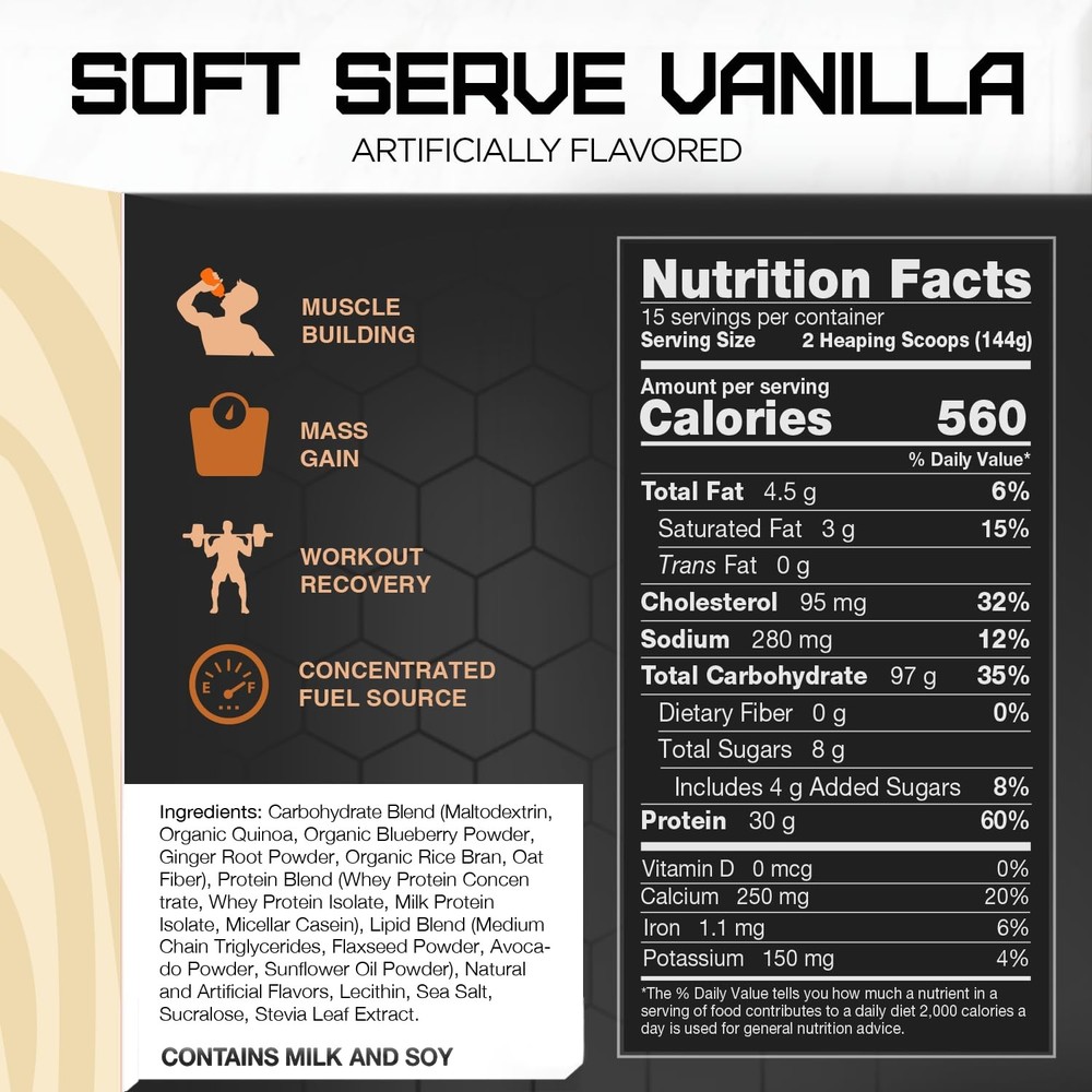 Clean Gainer - Soft Serve Vanilla 5 Pound
