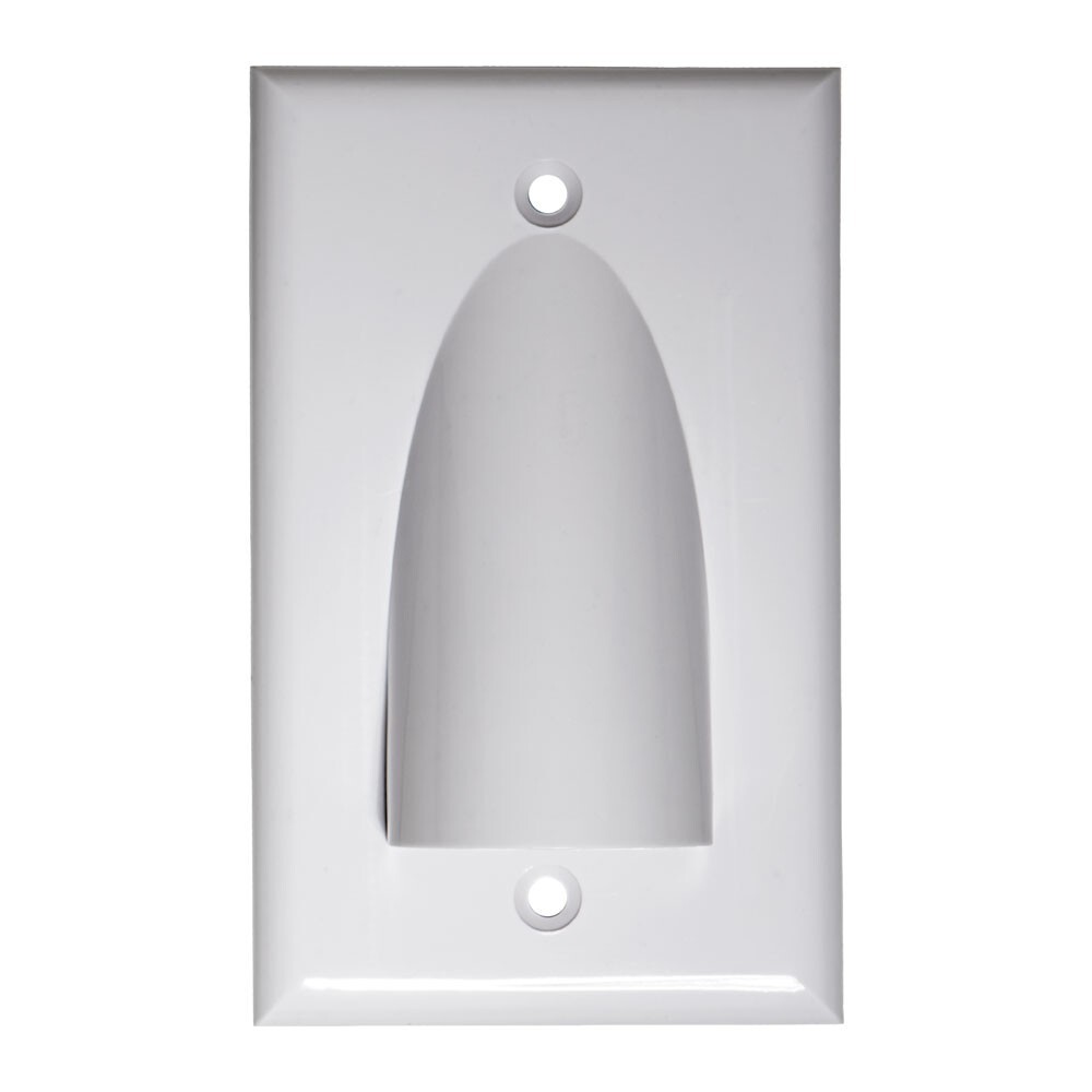 Pass Through Wall Plate Single Gang, White
