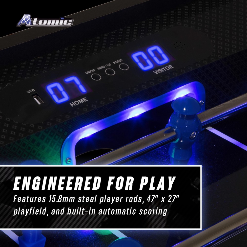 Atomic Foosball Table Azure LED Table