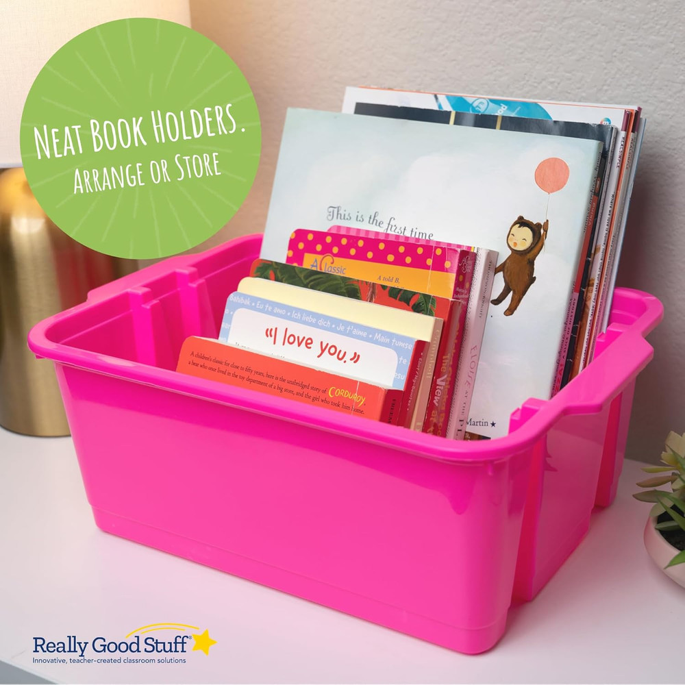 Classroom Stacking Bins - Neon - Set of 4