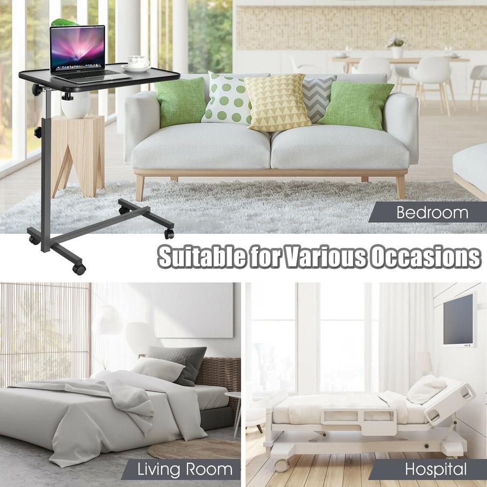 Overbed Rolling Table Over Bed Laptop Tray Tilting Top Gary