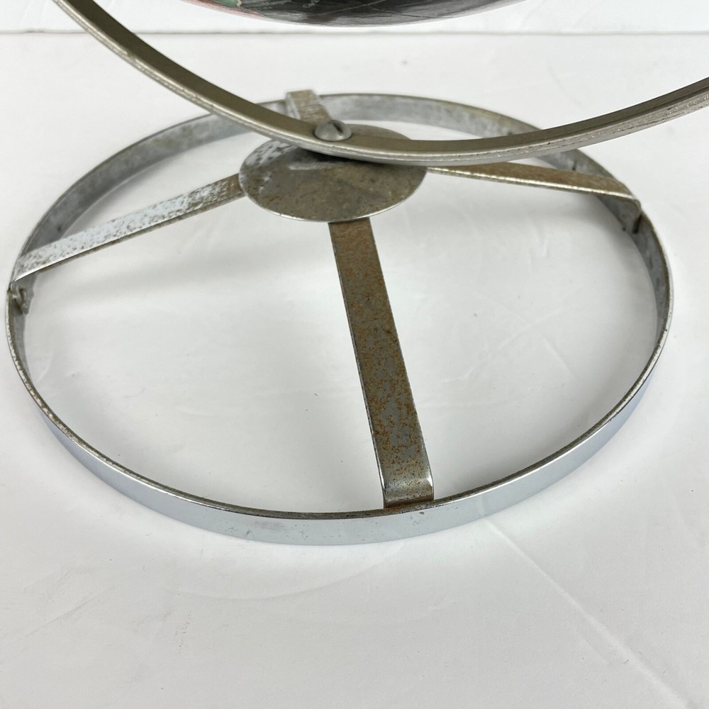 Vintage Replogle Black Globe Chrome 12" Diameter 1957-64