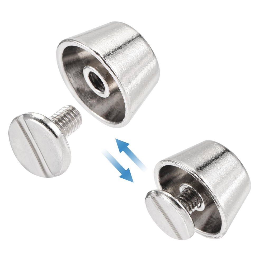 12x7mm Rivet Studs Screw Back Flat Cable Feet Stud Silver Tip 12pcs