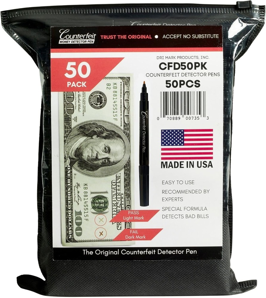 Trustworthy Counterfeit Bill Detection Pens, 50 Pack