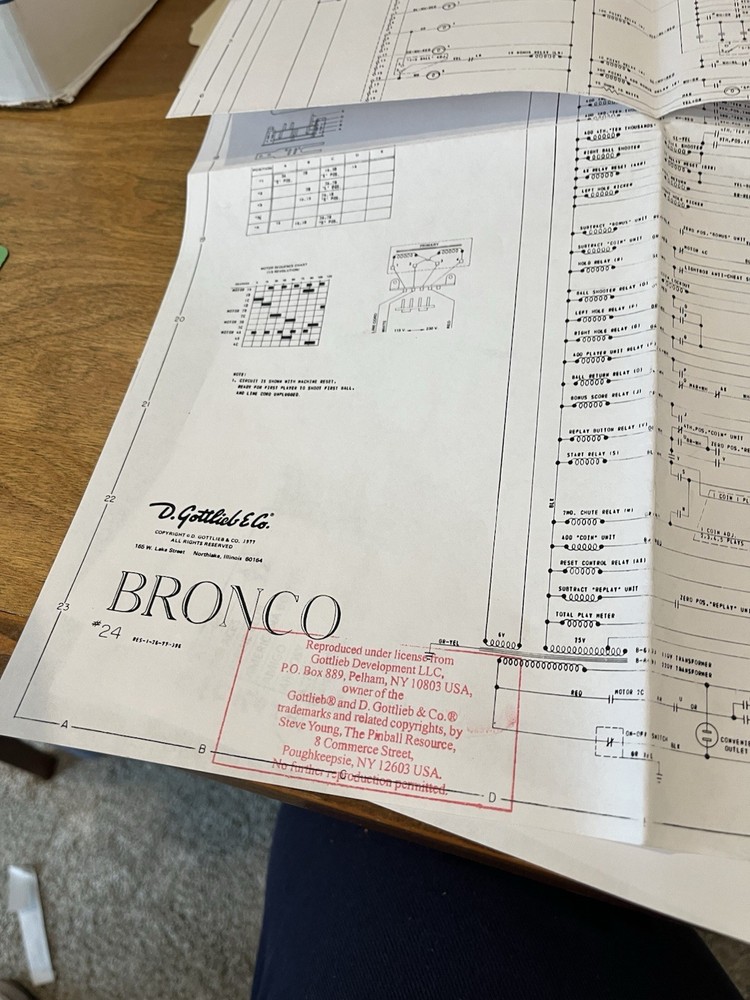 Bronco Pinball Schematic