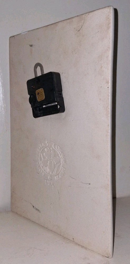 1987-1989 Santa Barbara Ceramic Design Spring Easter Cats Rabbit Clock. Rare