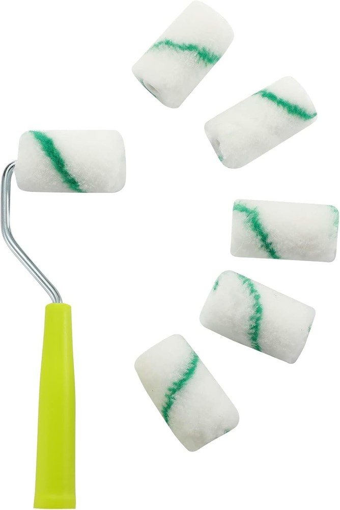 Paint Roller,High-Density Fabric Roller with Frame,Tray,Mini Paint Roller Refill