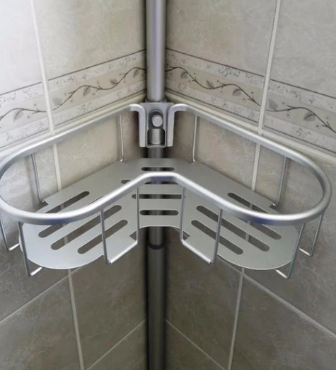 Utopia Alley Shower Caddy Corner 4-Flat Adjustable Shelf Rustproof Satin Chrome