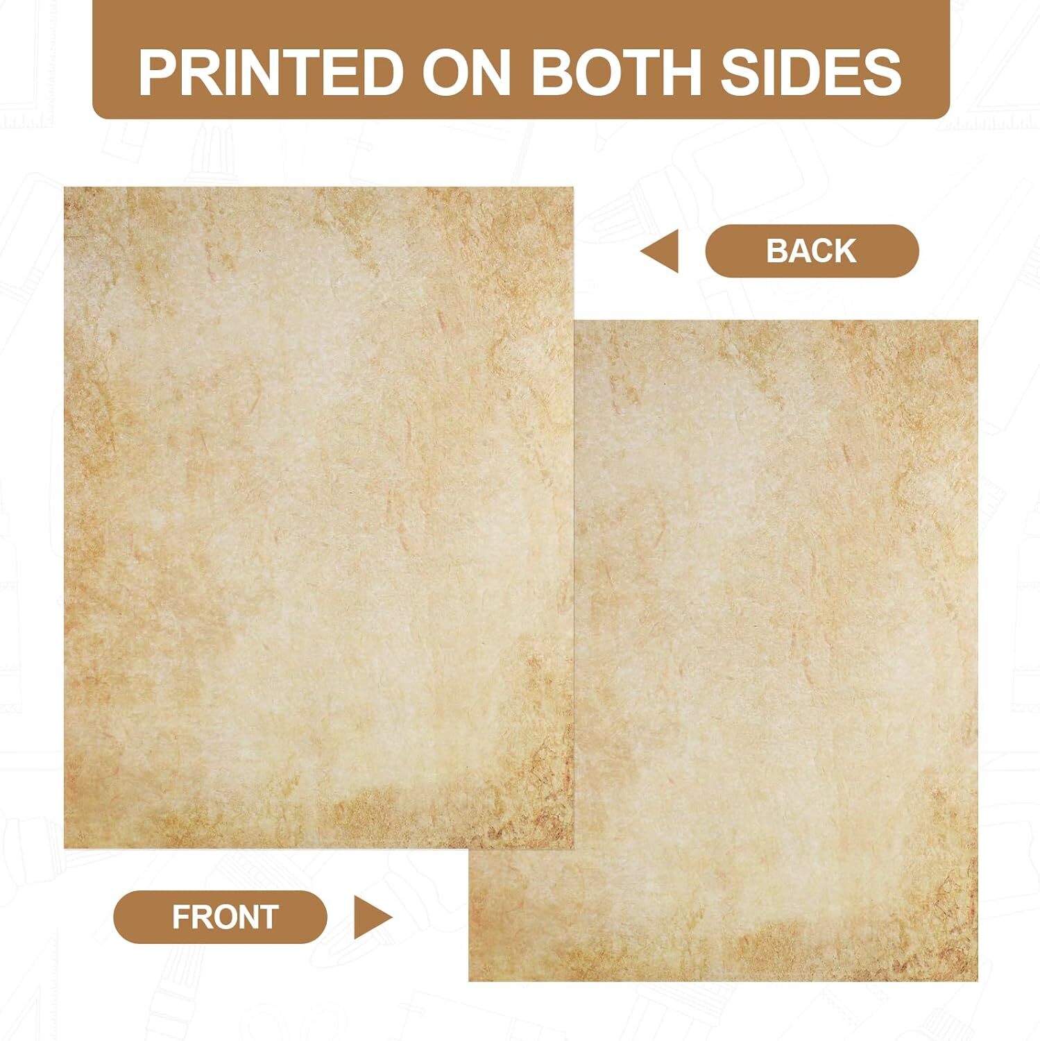 70PCS Vintage Paper 8.5 x 11 in Parchment Paper for Writing Letter wr...