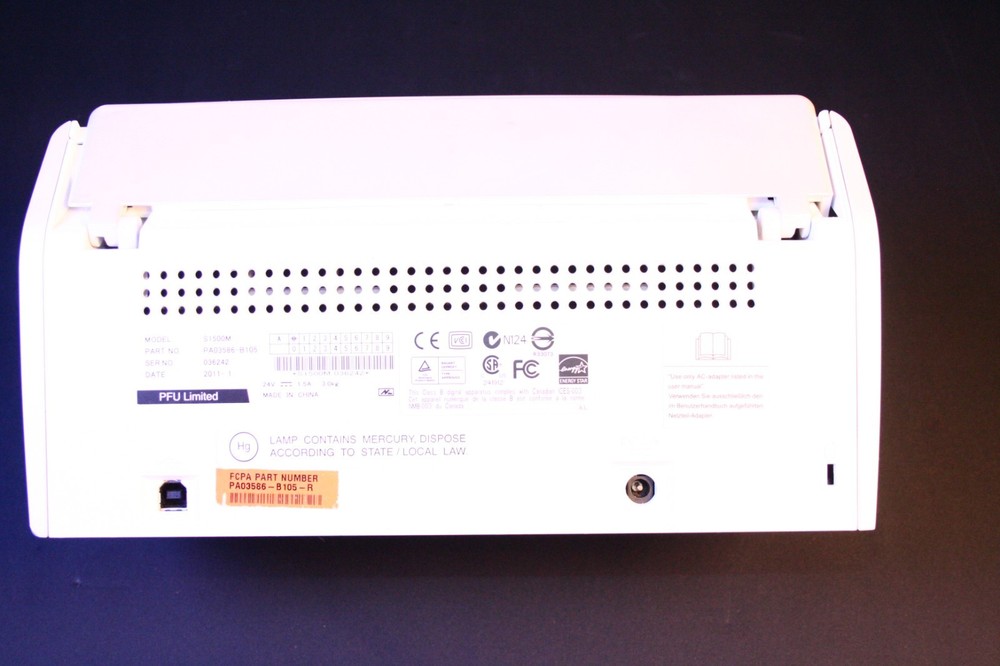 Fujitsu ScanSnap S1500M Document Scanner / NO POWER ADAPTER