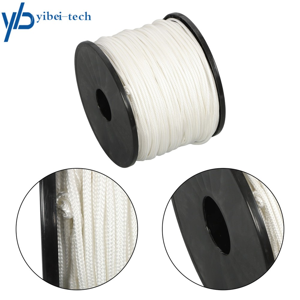 1/8 Inch Nylon Polyester Cord 500 Foot Spool Solid Braid Industrial Grade White