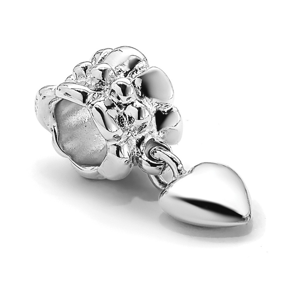 Silver Reflections Heart Dangle Bead QRS476