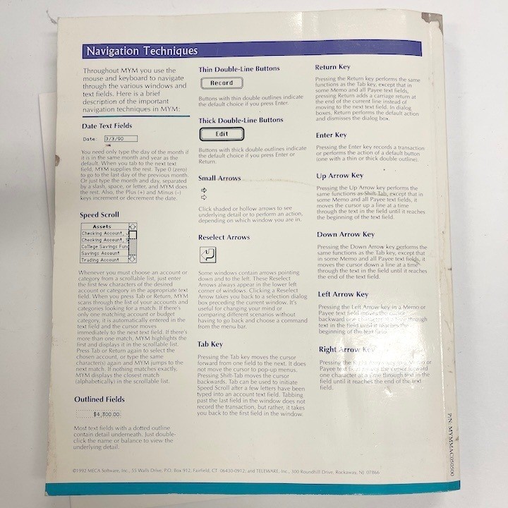 1992 Macintosh Computer Managing Your Money v 5.0 User's Guide