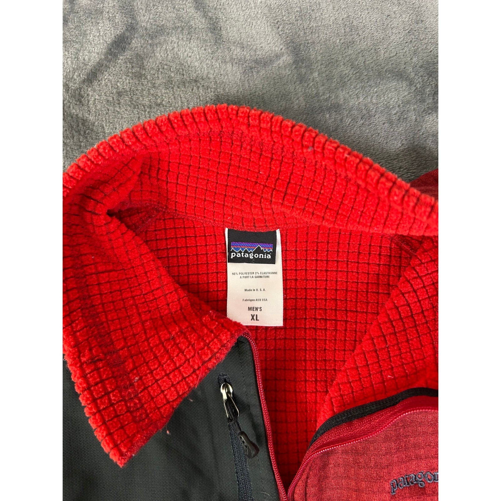 Y2K Patagonia Mens XL R1 Sweater Fleece Pullover Red Quarter Zip Outdoor Top