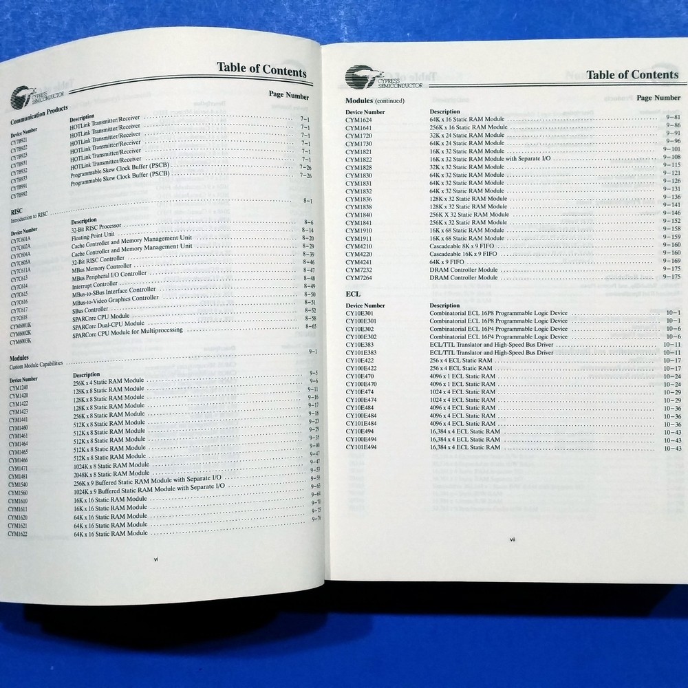 1992 Cypress Semiconductor Data Book CMOS BiCMOS Logic TTL ECL PLD FIFO Databook