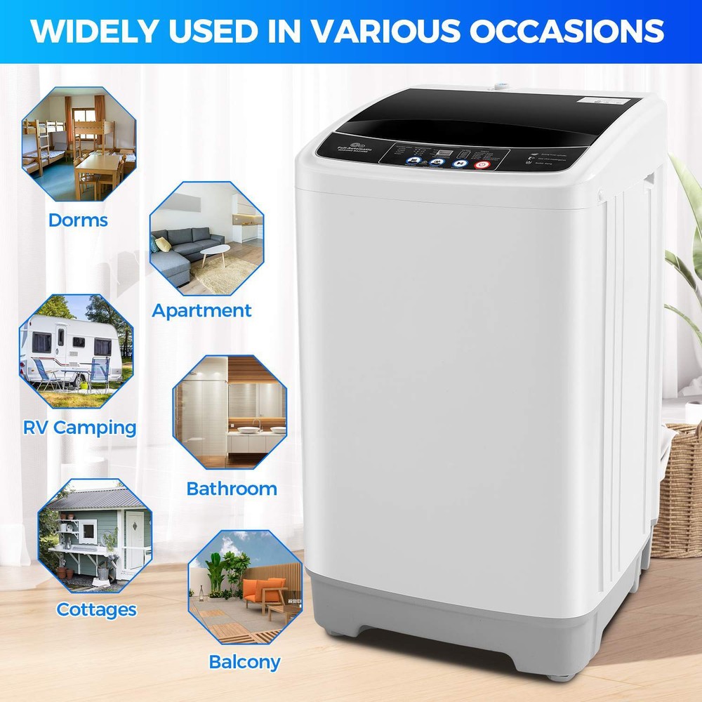 Washing Machine Full-Automatic Portable Washer Combo with Drain Pump 10 Programs