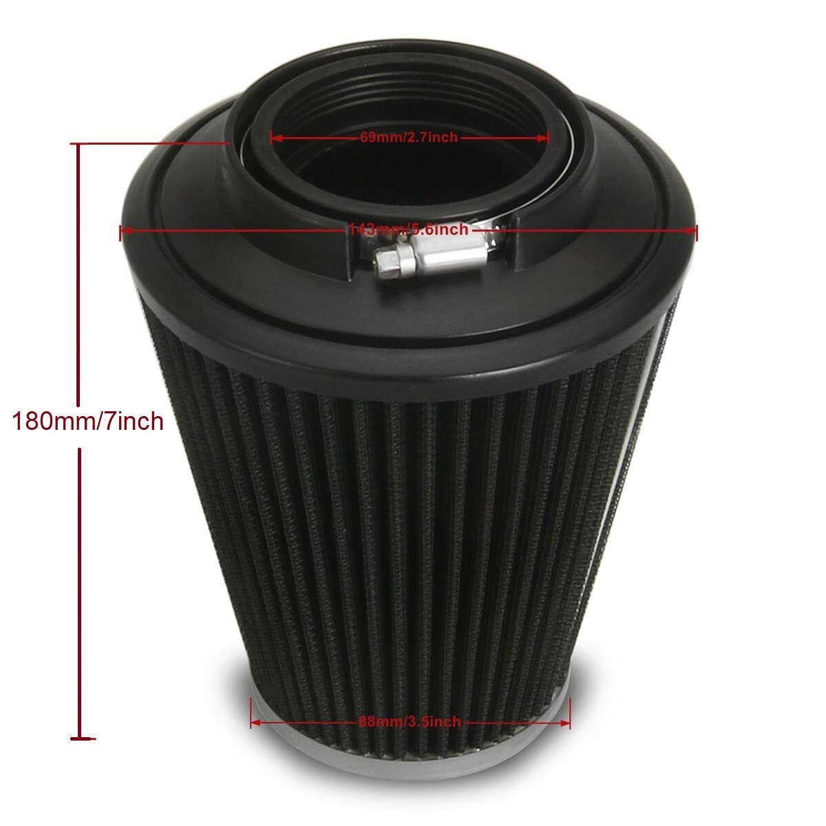 Chrome cone Air cleaner filter For harley Touring FLHX FLHR Electra Glide 08-16