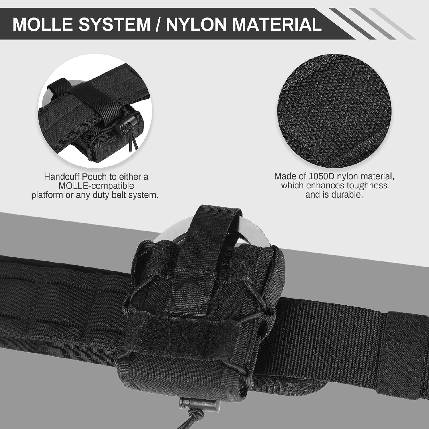 Tactical Handcuff Holder Molle Pouch Open Top Universal Hand Cuff Case Holster