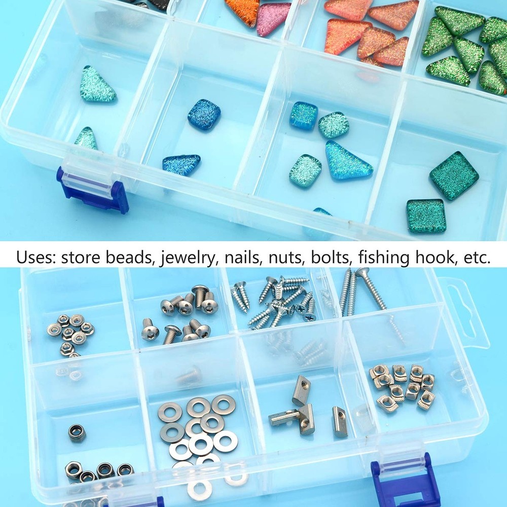 Plastic Compartment Storage Box With Adjustable Divider Removable Grid Compar...