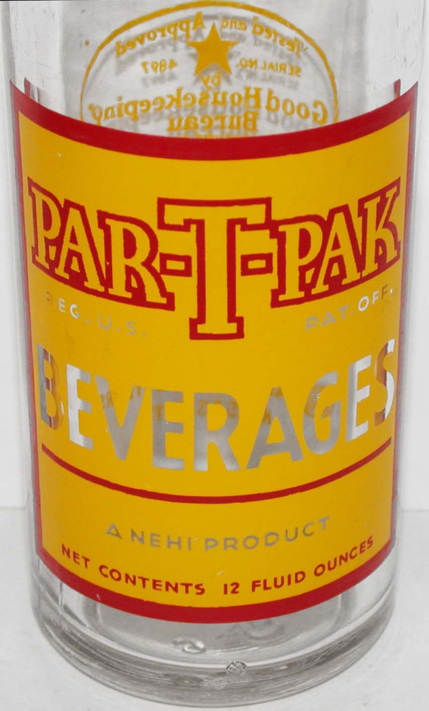 Vintage ACL soda pop bottle PAR-T-PAK Nehi 1939 Royal Crown Cola Kansas City MO