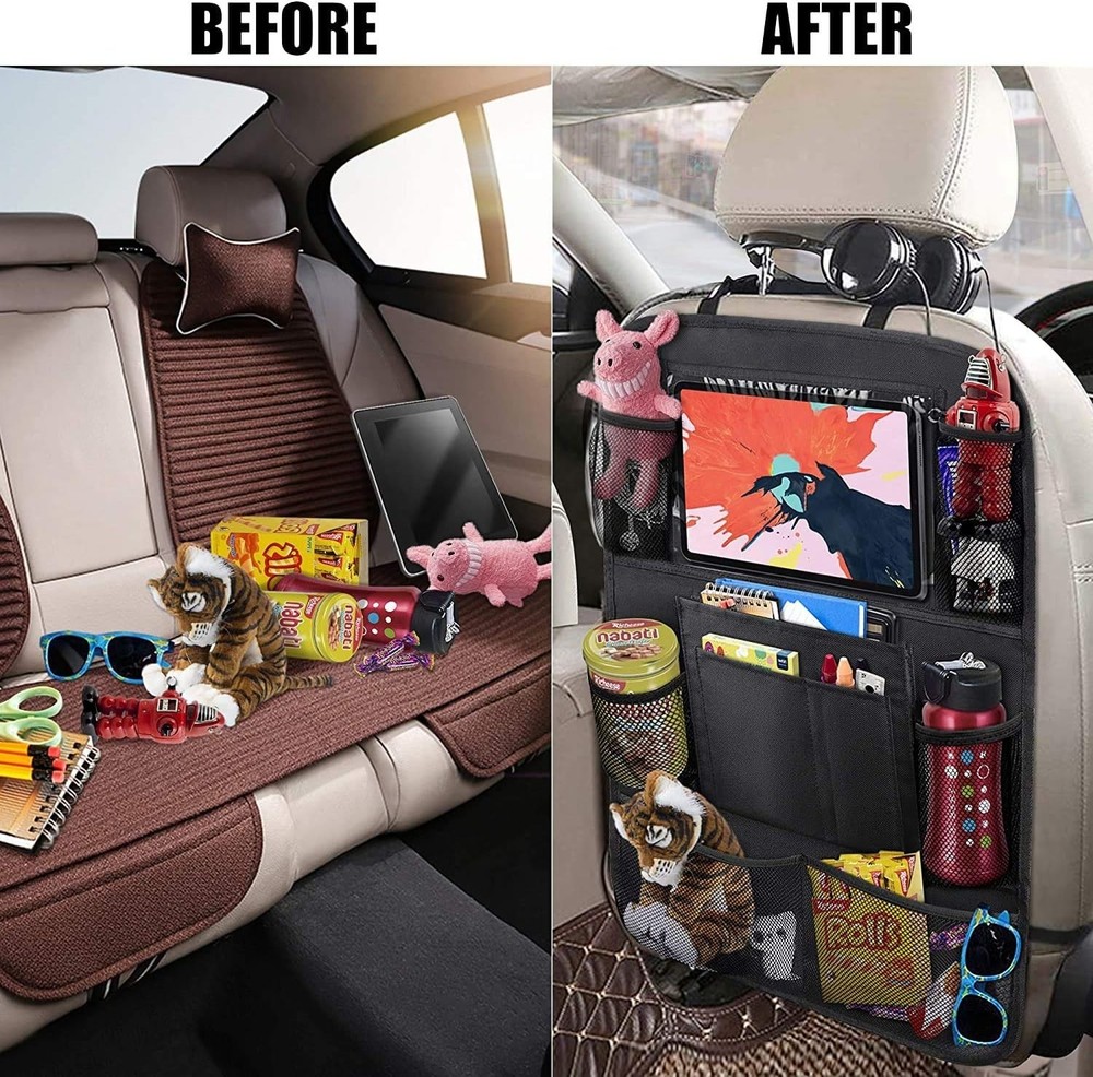 Versatile Car Backseat Organizer with Waterproof Material & Quick-Release Straps