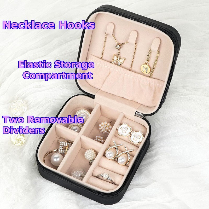 Ring box NEW Black Jewelry Travel Case Box Organizer Holder Storage Earring Case