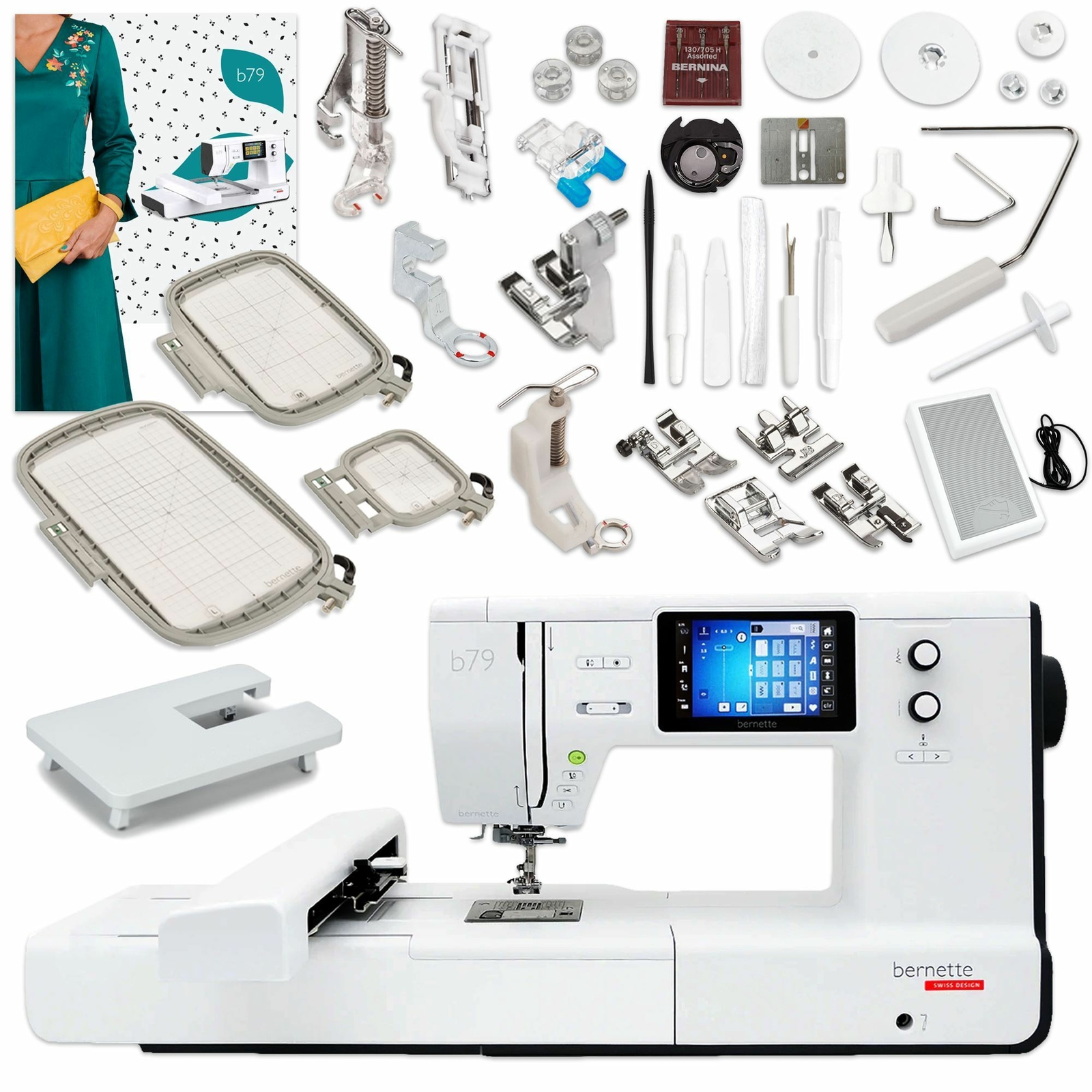 Bernette B79 Sewing & Embroidery Machine Bundle with $598 Software Package