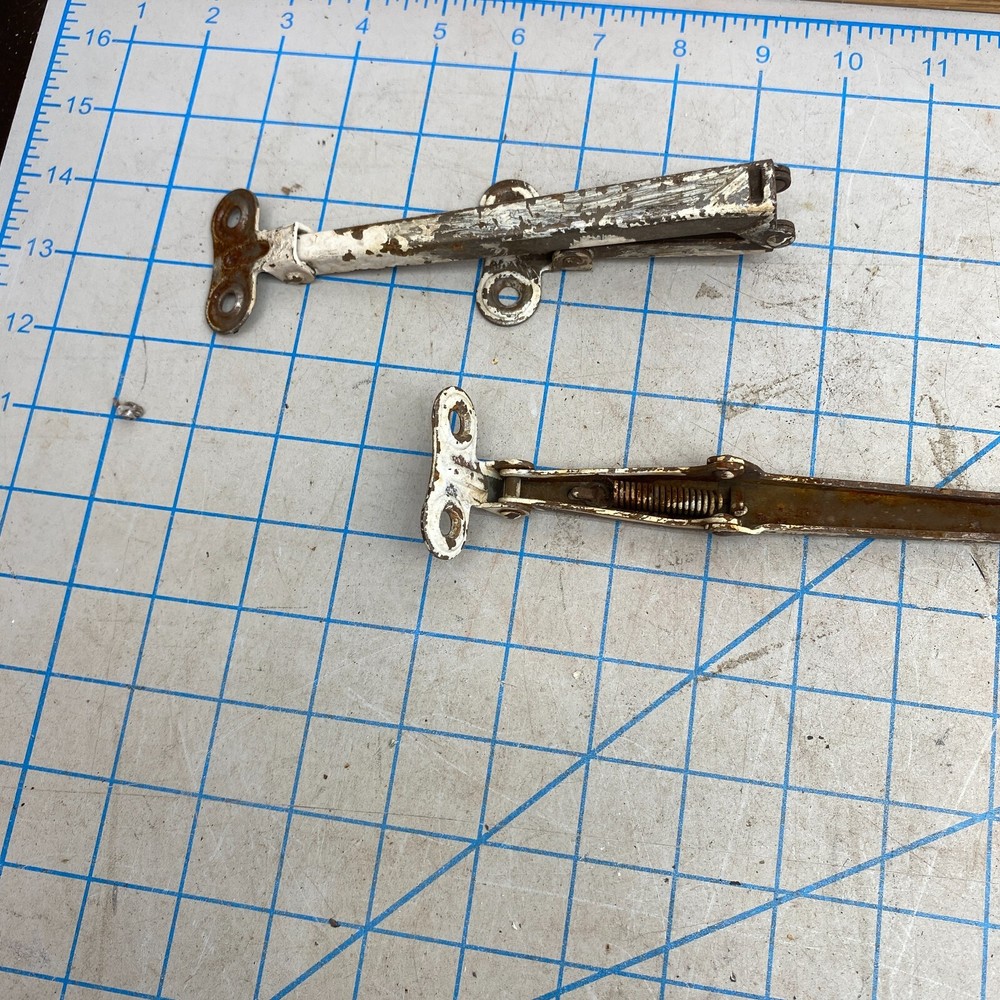 2x Vintage Universal Lid/Door Hinge Support Bracket Unknown - Broken