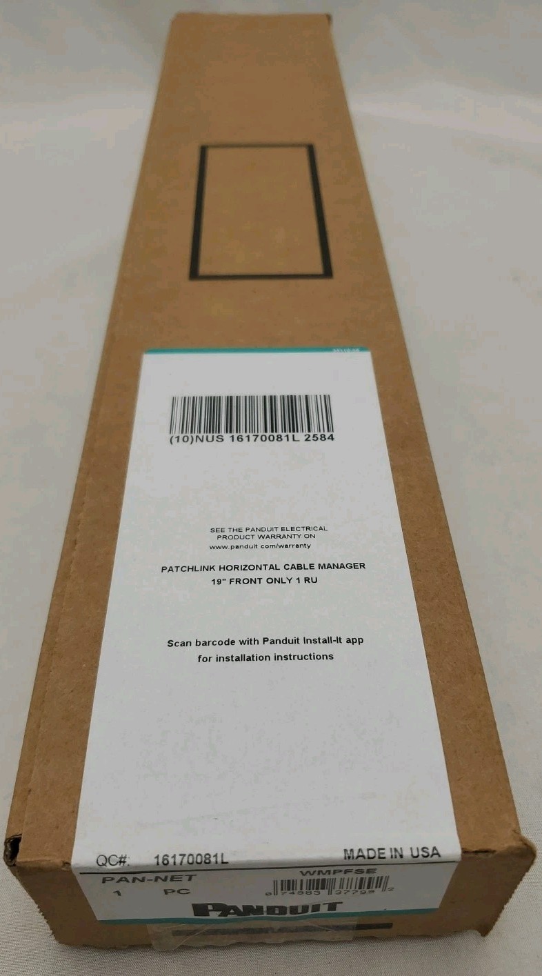 PANDUIT WMPFSE PatchLink Horizontal Black Cable Manager 19'' Front 1 RU
