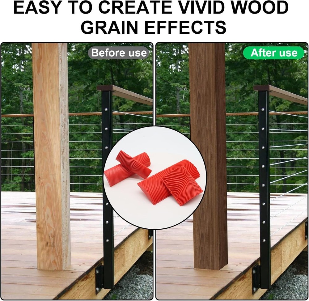 4-Piece Wood Graining Tool Set for Wall Decoration