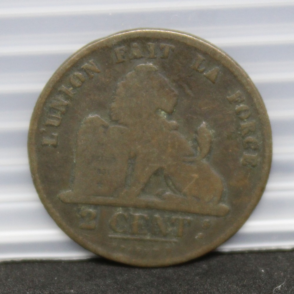 1865 Belgium 2 cents