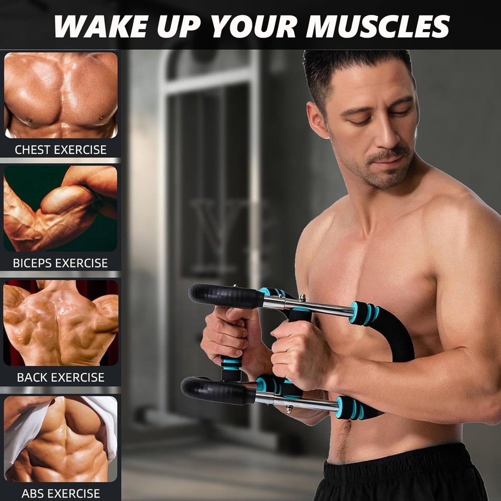 Twister Arm Trainer, Adjustable Resistance Exerciser Chest Blue