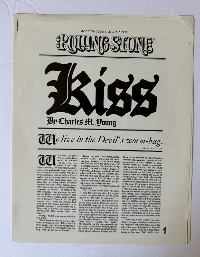 KISS ALIVE II PRESS KIT ORIGINAL 1978