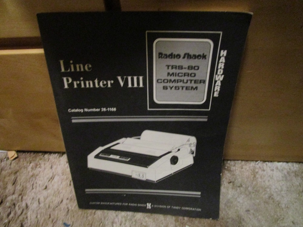 TRS-80 Line Printer VIII manual