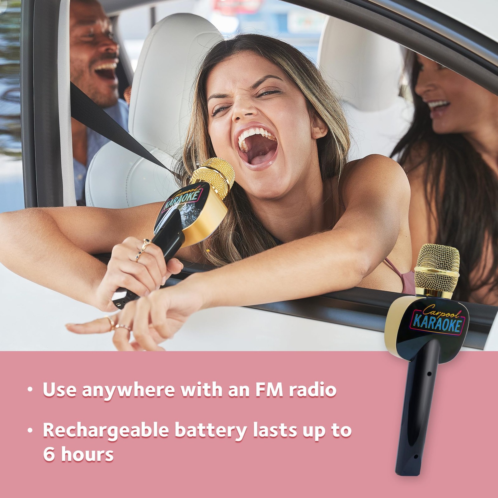 Carpool Karaoke Machine for Kids & Adults, 1, Gold & Black