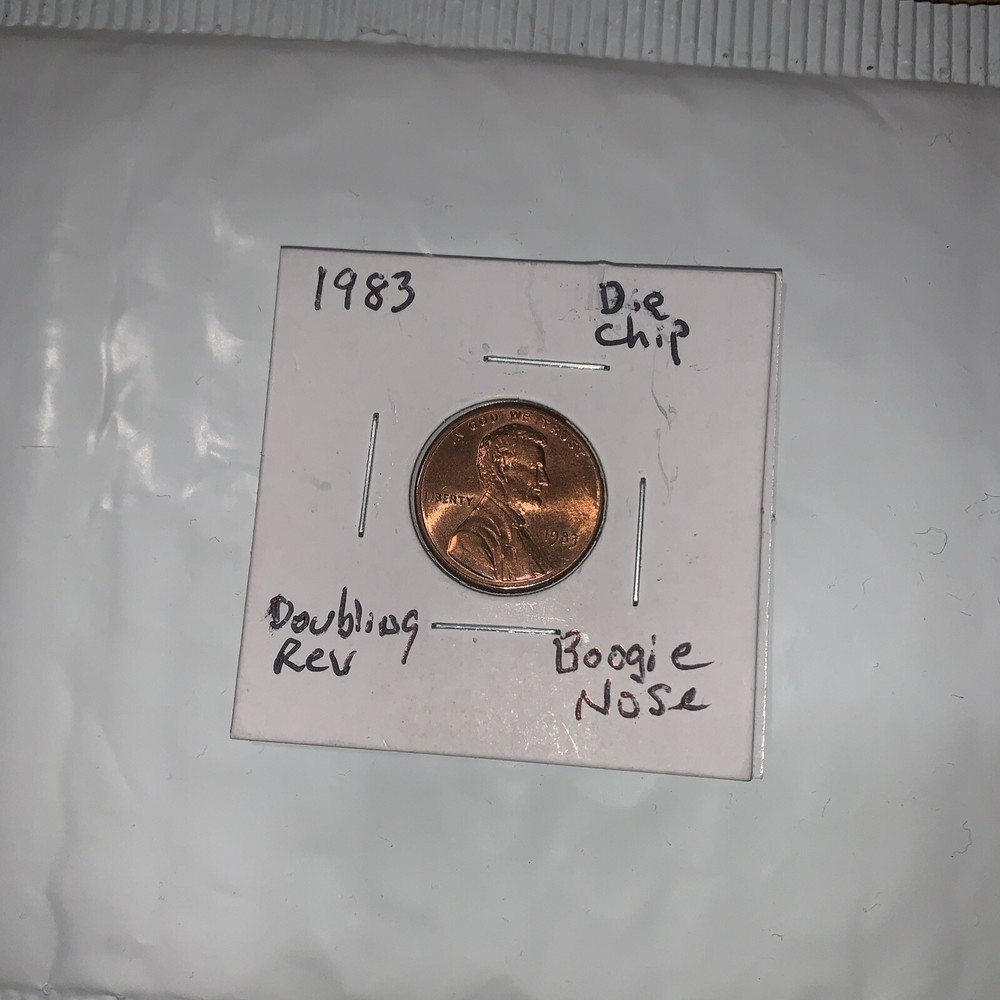 1983 P Lincoln Cent With Die Chip (boogie nose)