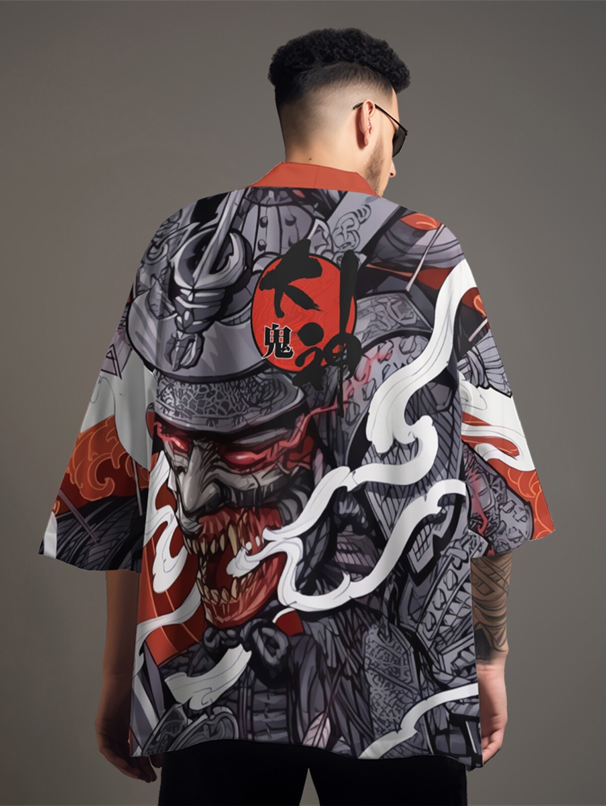 Niepce Men's Japanese Streetwear Kimono Lightweight Printed Cardigan