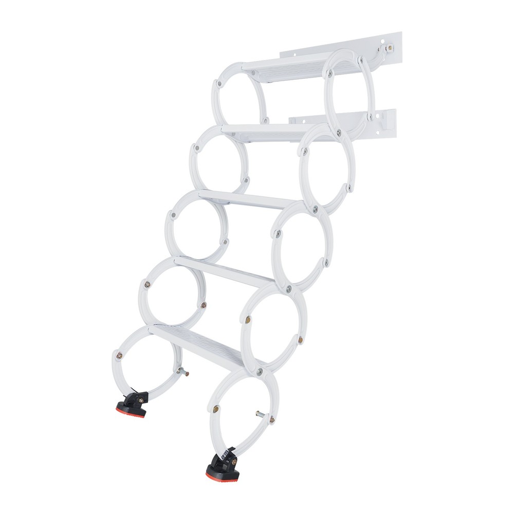 NEW Wall Mounted Attic Ladder Pull Down Telescoping Step Ladder 5 Steps Ladder