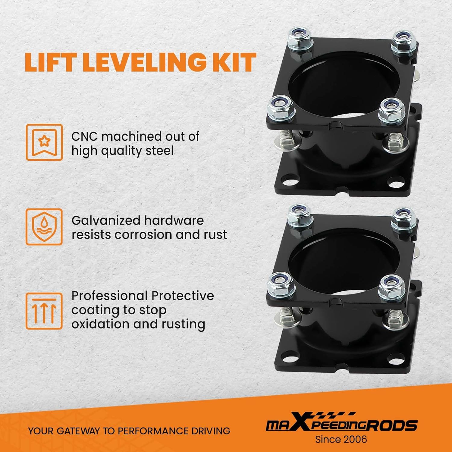 2.5in Front 1.25in Rear Lift Kit for Ford Explorer 2WD 4WD 2011-2019 Black