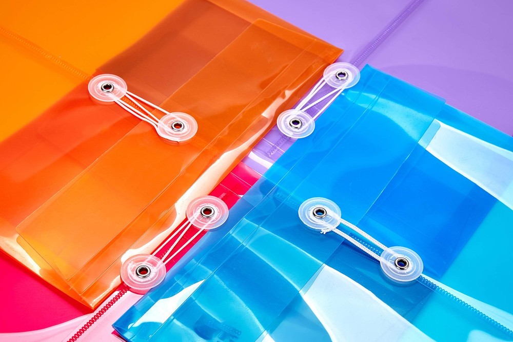 FANWU 12 Pack Assorted Colors Plastic Envelopes Poly Envelope Expandable File Do