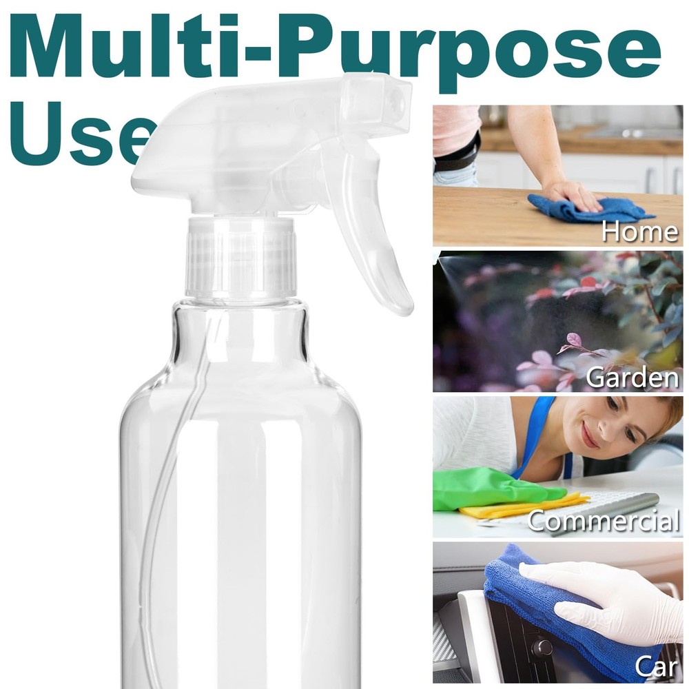 SANEMBER 16.9oz Spray Bottles 2Pack, Adjustable Nozzle, Refillable Multipurpose