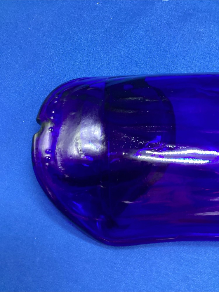 Melted Slumped Wine Bottle - Blue