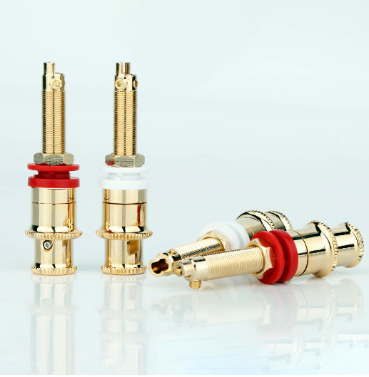 4PCS CMC Binding Post Audio Speaker Banana Jack Socket Gold Plated Connectors