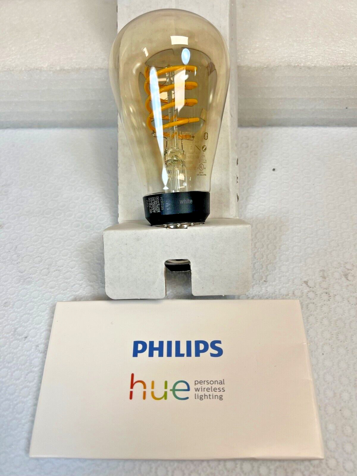 2x -Philips Hue Dimmable Warm White Vintage Smart ST19 Edison Bulb, Bluetooth